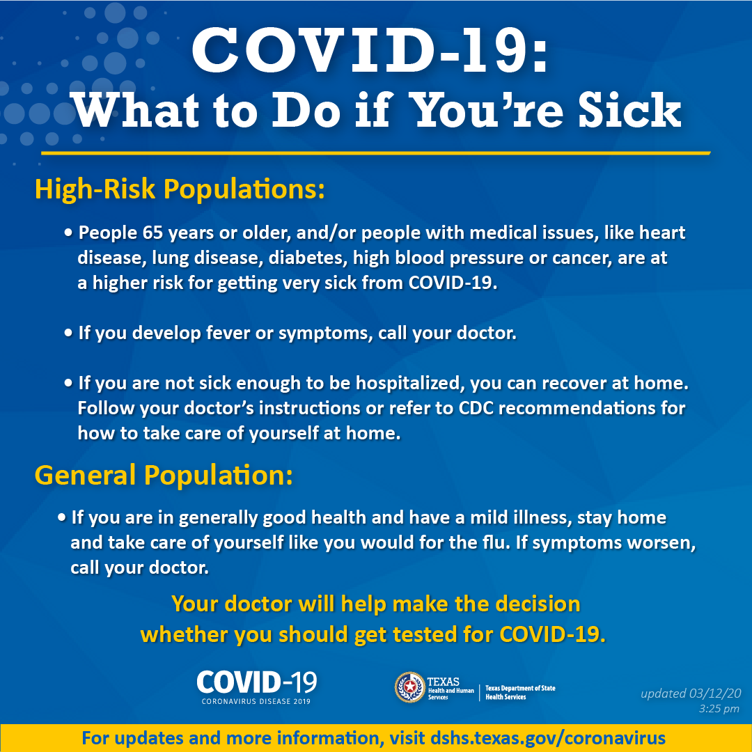 COVID-19 What To Do If You're sick